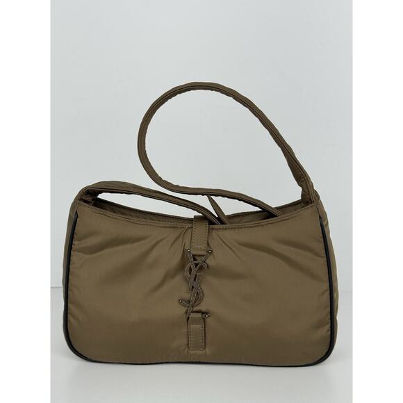 Saint Laurent Le 5 À 7 Hobo Bag Green Econyl Nylon with Bronze Hardware C-6 - Picture 2 of 16